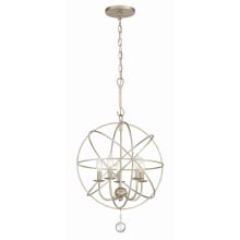 Solaris 5 Light 17" Wide Cage Pendant with Clear Glass Accents
