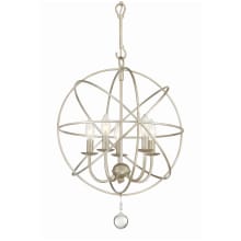 Solaris 5 Light 17" Wide Cage Pendant with Clear Glass Accents