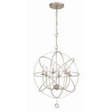 Solaris 6 Light 23" Wide Taper Candle Globe Chandelier with Clear Glass Accents