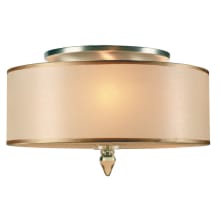 Luxo 3 Light 14" Wide Semi-Flush Drum Ceiling Fixture with Silk Shade