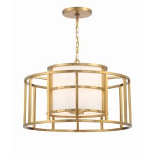 Hulton 5 Light 25" Wide Drum Chandelier with Silk Shade