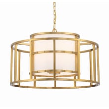 Hulton 5 Light 25" Wide Drum Chandelier with Silk Shade