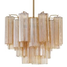 Addis 4 Light 18" Wide Waterfall Chandelier with Amber Glass Shades