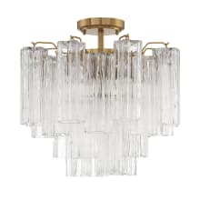 Addis 4 Light 18" Wide Semi-Flush Waterfall Ceiling Fixture with Clear Glass Shades