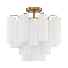 Addis 4 Light 18" Wide Semi-Flush Waterfall Ceiling Fixture with White Glass Shades