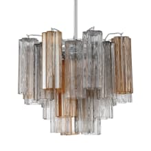 Addis 4 Light 18" Wide Waterfall Chandelier with Autumn Glass Shades