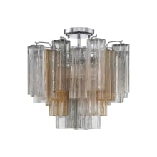 Addis 4 Light 18" Wide Semi-Flush Waterfall Ceiling Fixture with Autumn Glass Shades