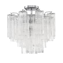 Addis 4 Light 18" Wide Semi-Flush Waterfall Ceiling Fixture with Clear Glass Shades