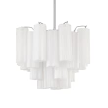 Addis 4 Light 18" Wide Waterfall Chandelier with White Glass Shades