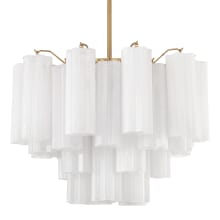 Addis 6 Light 20" Wide Waterfall Chandelier with White Glass Shades