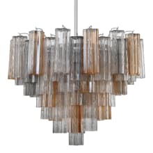 Addis 12 Light 27" Wide Waterfall Chandelier with Autumn Glass Shades
