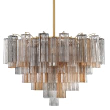 Addis 16 Light 32" Wide Waterfall Chandelier with Autumn Glass Shades