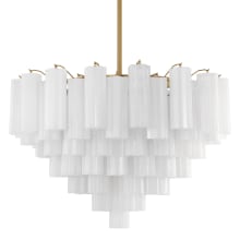 Addis 16 Light 32" Wide Waterfall Chandelier with White Glass Shades