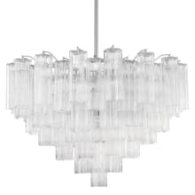 Addis 16 Light 32" Wide Waterfall Chandelier with Clear Glass Shades
