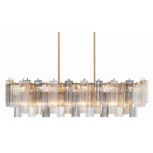 Addis 14 Light 52" Wide Crystal Linear Chandelier with Autumn Crystal Shades