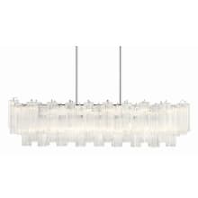 Addis 14 Light 52" Wide Crystal Linear Chandelier with Clear Crystal Shades