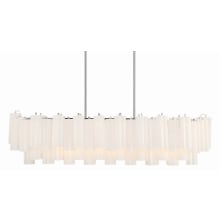 Addis 14 Light 52" Wide Crystal Linear Chandelier with White Crystal Shades