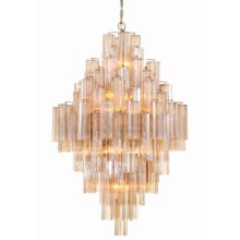 Addis 20 Light 31" Wide Crystal Waterfall Chandelier with Amber Crystal Shades