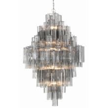 Addis 20 Light 31" Wide Crystal Waterfall Chandelier with Smoke Crystal Shades