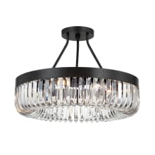 Alister 8 Light 23" Wide Semi-Flush Ceiling Fixture with Clear Glass Shade