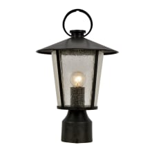 Andover 15" Tall Outdoor Single Head Post Light with Seedy Glass Shade