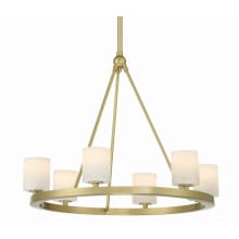 Aragon 24" Wide 6 Light Pillar Candle Ring Chandelier with LED Bulbs
