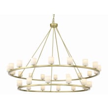 Aragon 30 Light 59" Wide Pillar Candle Ring Chandelier with LED Bulbs