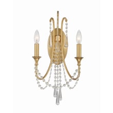 Arcadia 2 Light 21" Tall Wall Sconce with Hand Cut Crystal Accents