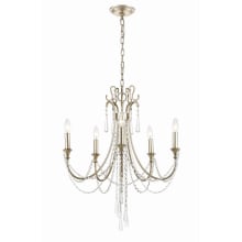 Arcadia 5 Light 24" Wide Crystal Candle Style Chandelier with Hand Cut Crystal Accents