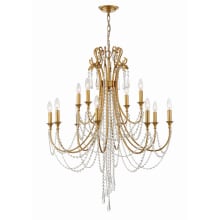 Arcadia 12 Light 33" Wide Crystal Chandelier with Hand Cut Crystal Accents