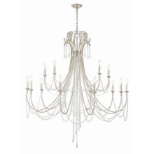 Arcadia 15 Light 46" Wide Crystal Candle Style Chandelier with Hand Cut Crystal Accents