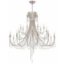 Arcadia 28 Light 61" Wide Crystal Candle Style Chandelier with Hand Cut Crystal Accents