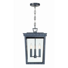 Belmont 3 Light 12" Wide Outdoor Taper Candle Pendant with Clear Glass Shades