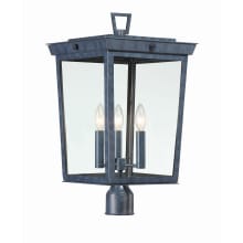 Belmont 3 Light 22" Tall Outdoor Single Head Post Light with Clear Glass Shades