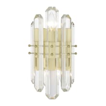 Bolton 3 Light 14" Tall Wall Sconce with Faceted Crystal Accents