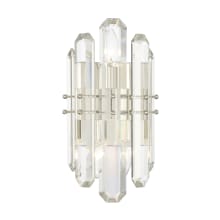 Bolton 3 Light 14" Tall Wall Sconce with Faceted Crystal Accents