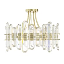 Bolton 4 Light 21" Wide Semi-Flush Drum Ceiling Fixture with Clear Faceted Crystal Accents