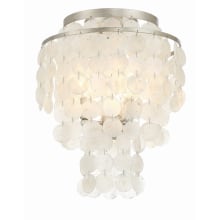 Brielle 3 Light 13" Wide Flush Mount Waterfall Ceiling Fixture with Shell Shade