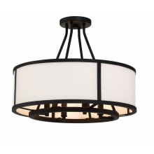 Bryant 4 Light 18" Wide Semi-Flush Drum Ceiling Fixture with a Glass Shade