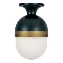 Capsule 8" Wide Outdoor Semi-Flush Ceiling Fixture with Frosted Glass Shade