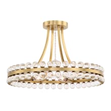 Clover 4 Light 18" Wide Semi-Flush Drum Ceiling Fixture with Glass Ball Accents