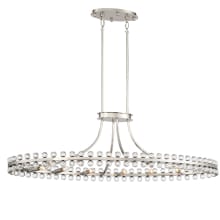 Clover 12 Light 45" Wide Linear Chandelier with Glass Ball Accents