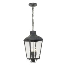 Dumont 3 Light 9" Wide Outdoor Taper Candle Mini Pendant with Clear Glass Shade