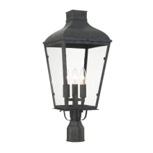 Dumont 3 Light 23" Tall Outdoor Single Head Post Light with Clear Glass Shade