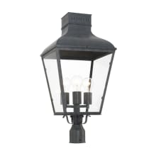 Dumont 3 Light 25" Tall Outdoor Single Head Post Light with Clear Glass Shade