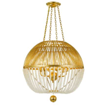 Duval 6 Light 21" Wide Pendant with Frosted Glass Beads