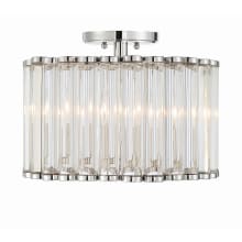 Elliot 4 Light 15" Wide Semi-Flush Drum Ceiling Fixture with Clear Glass Shade