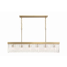 Emory 6 Light 49" Wide Crystal Linear Chandelier with a Crystal Shade