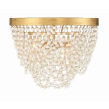 Fiona 3 Light 14" Wide Flush Mount Bowl Ceiling Fixture with White Glass Beads
