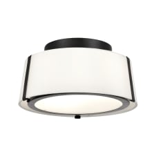 Fulton 2 Light 12" Wide Semi-Flush Ceiling Fixture with Silk Shade